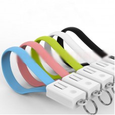 20cm Charger Cable Keychain Key Ring Micro USB/8Pin Data Cord for Android iPhone
