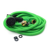 Latex Deluxe 50FT Expanding Flexible Garden Water Hose with Spray Nozzle