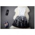 Women Elegant Round Neck Sleeveless Hollow Floral Lace summer Short Dress