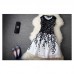 Women Elegant Round Neck Sleeveless Hollow Floral Lace summer Short Dress