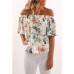 New fashion Summer Style Irregular Horn Sleeves Floral Printed Beach Streetwear Shirt