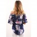 New fashion Summer Style Irregular Horn Sleeves Floral Printed Beach Streetwear Shirt