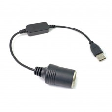 USB Port Male To 12V 5V 2A Car Cigarette Converter Power Adapter Cord Lighter Socket