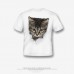 Summer Popular Children Loose Cat Print Broken T-shirt O-neck Round Collar Short Sleeves Cotton 