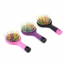 High Quality 1pc Rainbow Volume Anti-static Magic Detangler Hair Curl Straight Massage Comb Brush Styling Tools With Mirror