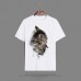 Summer Popular Female Loose Cat Print Broken T-shirt O-neck Round Collar Short Sleeves Cotton 