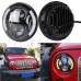 7 Inch 80W Round LED Headlight  Halo Angle Eye For Jeep Wrangler