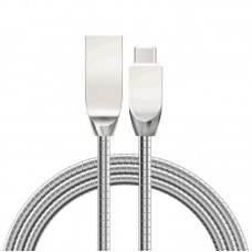 Zinc Alloy Metal Spring Micro Type-C USB Data Cable 2.4A Fast Charging for iPhone 