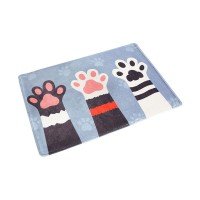 Cute Palm Print Short Plush Mat Bathroom Non slip Cotton Carpet Bedroom Blanket Mat Blanket for Living Room Bedroom