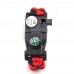 Outdoor Paracord Bracelet with LED Light Compass Whistle Flint Survival Gear Kit 