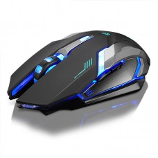 Wireless Gaming Mouse Mute USB Charging Colorful LED Rainbow Backlight Adjustable 1600DPI Game Mouse