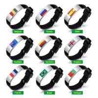 Fans Articles Country Flag Unisex Silicone Bracelet Rubber Wristband for 2018 Russian Word Cup