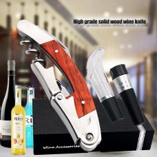 Bottle Opener Set for Wine with Vacuum Bottle Stopper and Wine Aerator Pourer