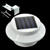 Solar New Power Powered Outdoor Garden Light Gutter Fence 3 LED Wall Bulb Lamp 