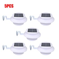 5pcs Solar Powered Light 3 LED Gutter Light Outdoor/Garden/Yard/Wall/Fence/Pathway Lamp