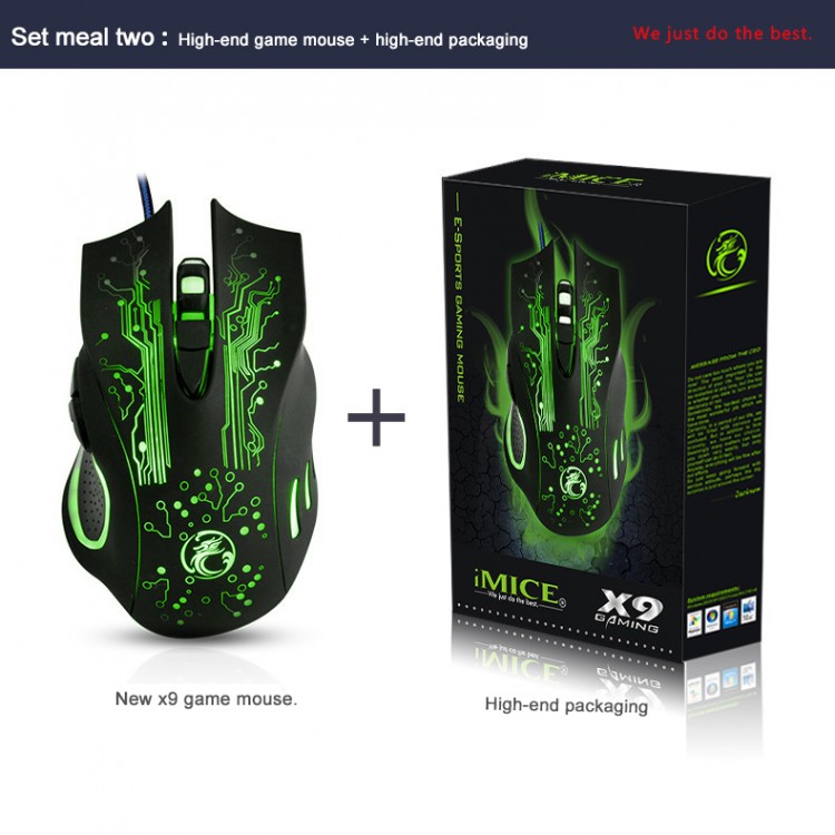 iMice X9 Ergonomic Gaming Mouse Optical Game Colorful Light Mice 6