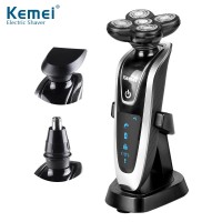 Kemei KM5886 3 in1 Electric Shaver 5D Floating Razor with Nose Hair Trimmer 2 Floating Heads Rechargeable Shaving tool