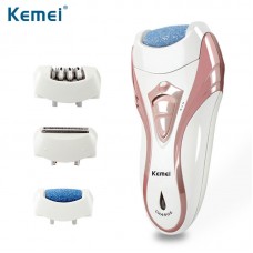 Kemei KM-3010 Women Rechargeable Electric Shave lady's Epilator Grinding Feet Device Bikini Trimmer Professional Female Care