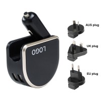 Multifunction Car Wall USB Charger 2.4A 2-in-1 Dual Port USB Car Charger and Home Travel AUS/UK/EU/US