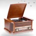 Phonograph Recorders Jukebox Bluetooth Stereo Speaker Antique Radio AM FM USB CD 8 in 1