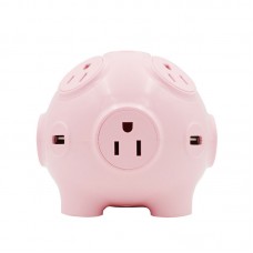 Cute Pig Socket US Plug 8 Outlet Travel Power 4USB Charging Station 