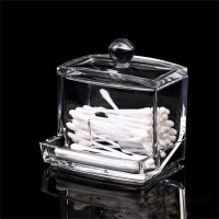 Clear Acrylic Cotton Swab Q-tip Storage Bud Holder Box Cosmetic Makeup Case