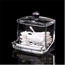 Clear Acrylic Cotton Swab Q-tip Storage Bud Holder Box Cosmetic Makeup Case