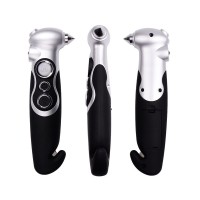 4 in 1 Digital Tire Gauge with LED Light Life Safe Hammer Seat Belt Cutter 150PSI Non Slip Grip