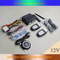 Car Alarm System Keyless Entry Engine Start Push Button Remote Starter Kit for 12V Cars 