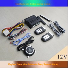 Car Alarm System Keyless Entry Engine Start Push Button Remote Starter Kit for 12V Cars 