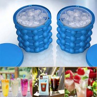 Ice Cube Maker Genie Space Saving Silicon Ice Bucket for Chilling Party Drink Cocktail Beverages