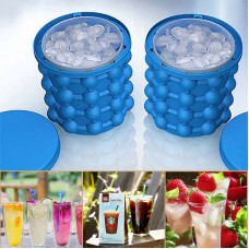 Ice Cube Maker Genie Space Saving Silicon Ice Bucket for Chilling Party Drink Cocktail Beverages