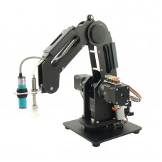 Mechanical Robot Arm 3 Axis Desktop Production Line Carry Aluminum Alloy 6061 Black