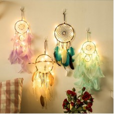 Dream Catcher Light 2M 20LEDs Feather Beads Romantic Dream Catcher Wall Hanging Room Car Home Decor