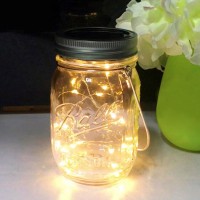 Fairy Light Solar Mason Jar Garden Decor 2M 10LEDs Solar Powered with Lid Handle