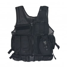  Tactical Vest BLACK Large Military Special Forces Swat Police Hunting Outdoor