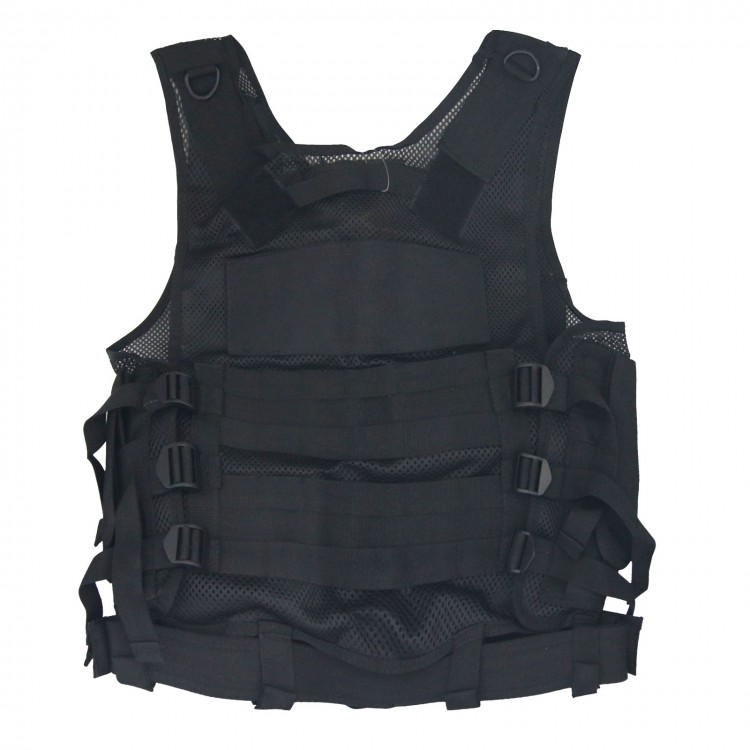 Tactical Vest BLACK Large Military Special Forces Swat Police Hunting ...