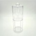 2 In 1 Clear Cotton Swab Holder Dual Layer Q-Tip Storage Nail Art Remover Paper Holder