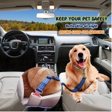 Adjustable Dog Car Seat Belt Reflective Polyester Pets Seat Lead Leash Harness Seatbelt