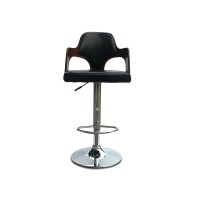 PU Leather Bar Stool Kitchen Chair Swivel Bar Stool with Gas Lift Chrome Footrest