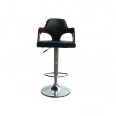 PU Leather Bar Stool Kitchen Chair Swivel Bar Stool with Gas Lift Chrome Footrest