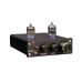 D2 Preamplifier Tube 2 Channel Pre-Amps with Treble Bass Adjustable DC 12V Black