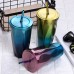 Colorful Stainless Steel Cup Travel Coffee Mug Insulated Cup with Straw Tea Milk Cup with Lid 473ml