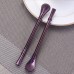 304 Stainless Steel Straw Spoon Tea Coffee Spoon Anti-Slip Design Useful Filtration