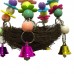 Natural Rattan Bird Swing Toy Nest with Bells for Parrot Cockatoo Macaw Cockatiel Conure Lovebird