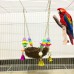 Natural Rattan Bird Swing Toy Nest with Bells for Parrot Cockatoo Macaw Cockatiel Conure Lovebird