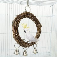 Natural Rattan Bird Ring Perch Swing For Bird Cage For Small Parakeets Cockatiel Parrot Love Birds