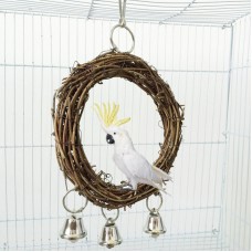 Natural Rattan Bird Ring Perch Swing For Bird Cage For Small Parakeets Cockatiel Parrot Love Birds