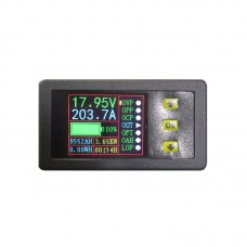 Digital DC Volmeter Ammeter 90V 0-100A LCD Color Display Volt/Amp/Watt Coulomb Capacity Time Meter