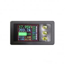 Digital DC Volmeter Ammeter 90V 0-300A LCD Color Display Volt/Amp/Watt Coulomb Capacity Time Meter